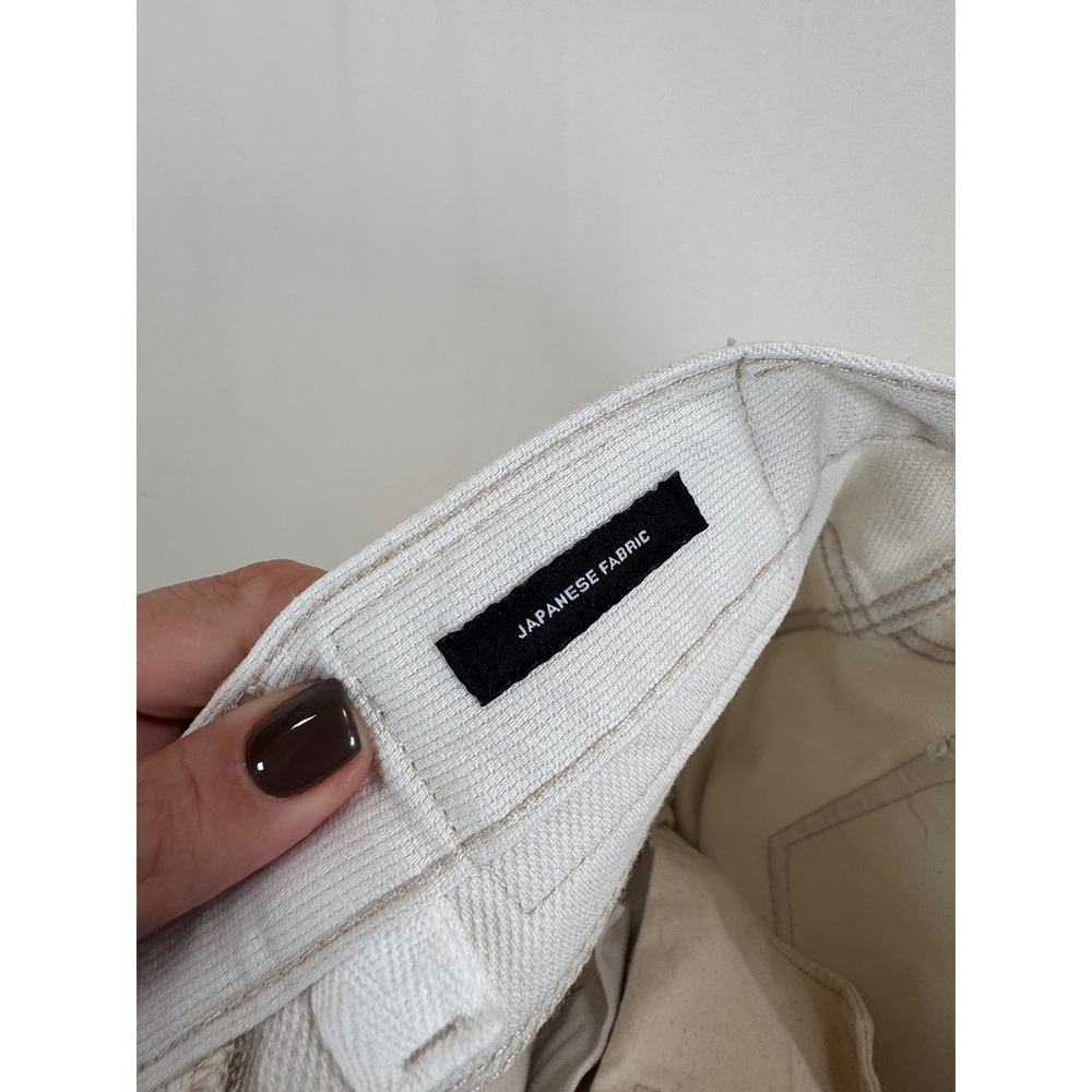 R13 Boyfriend Jean Ecru Bedford Cord Cream 25 Japanese Fabric Minimalist Luxury - Picture 7 of 16